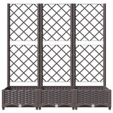 vidaXL Plantenbak met latwerk 120x40x121,5 cm polypropeen bruin