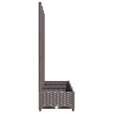 vidaXL Plantenbak met latwerk 120x40x121,5 cm polypropeen bruin