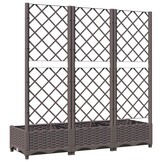 vidaXL Plantenbak met latwerk 120x40x121,5 cm polypropeen bruin