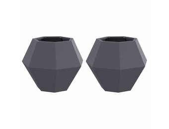 vidaXL Plantenbak 2 st Antraciet 50 x 50 x 40 cm Staal