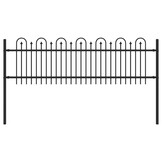 vidaXL Spike Boog Hek DRONTEN 200 x 60 cm Gepoedercoat staal Zwart