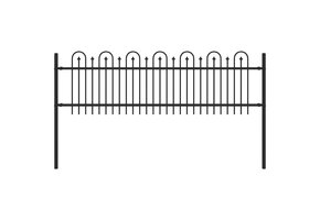 vidaXL Spike Boog Hek DRONTEN 200x60cm Zwart - 53% Korting