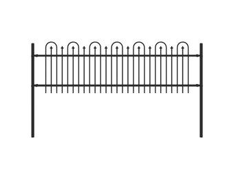 vidaXL Spike Boog Hek DRONTEN 200 x 60 cm Gepoedercoat staal Zwart