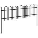 vidaXL Spike Boog Hek DRONTEN 200 x 60 cm Gepoedercoat staal Zwart