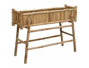 vidaXL Tuinplanter met Houder Naturel 100 x 38 x 74 cm Bamboe