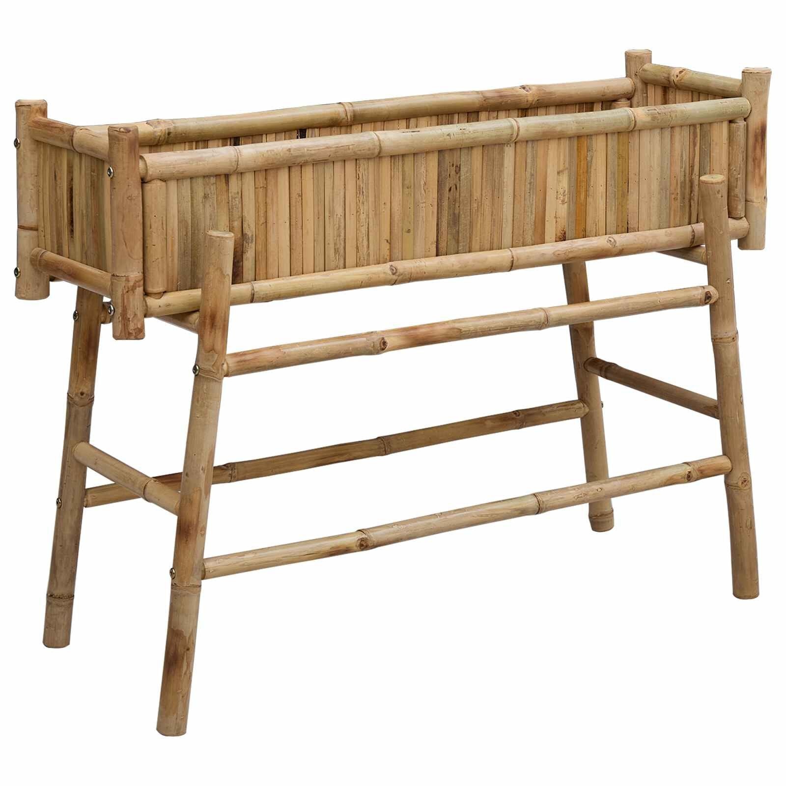 vidaXL Tuinplanter met Houder Naturel 100 x 38 x 74 cm Bamboe