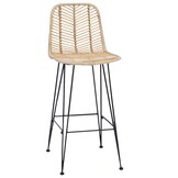 vidaXL Barkruk 2 st Naturel 44 x 53 x 111 cm Riet en IJzer