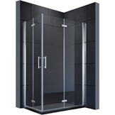 SONNI Douchecabine 120x90 cm vouwdeur hoekinstap beide zijden vouwbaar doucheafscheiding vouwdouche NANO-glas dubbele douchedeur hoogte 195 cm draaivouwdeur