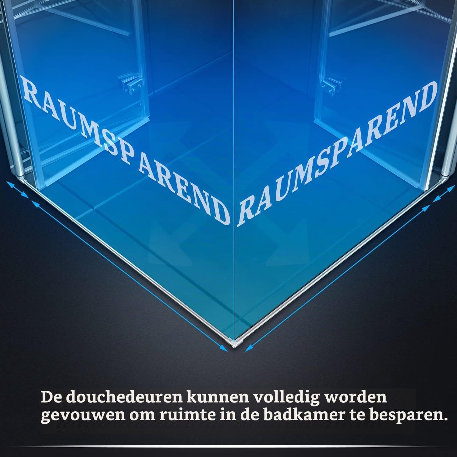 SONNI Douchecabine 120x90 cm vouwdeur hoekinstap beide zijden vouwbaar doucheafscheiding vouwdouche NANO-glas dubbele douchedeur hoogte 195 cm draaivouwdeur