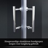 SONNI Douchecabine 120x90 cm vouwdeur hoekinstap beide zijden vouwbaar doucheafscheiding vouwdouche NANO-glas dubbele douchedeur hoogte 195 cm draaivouwdeur