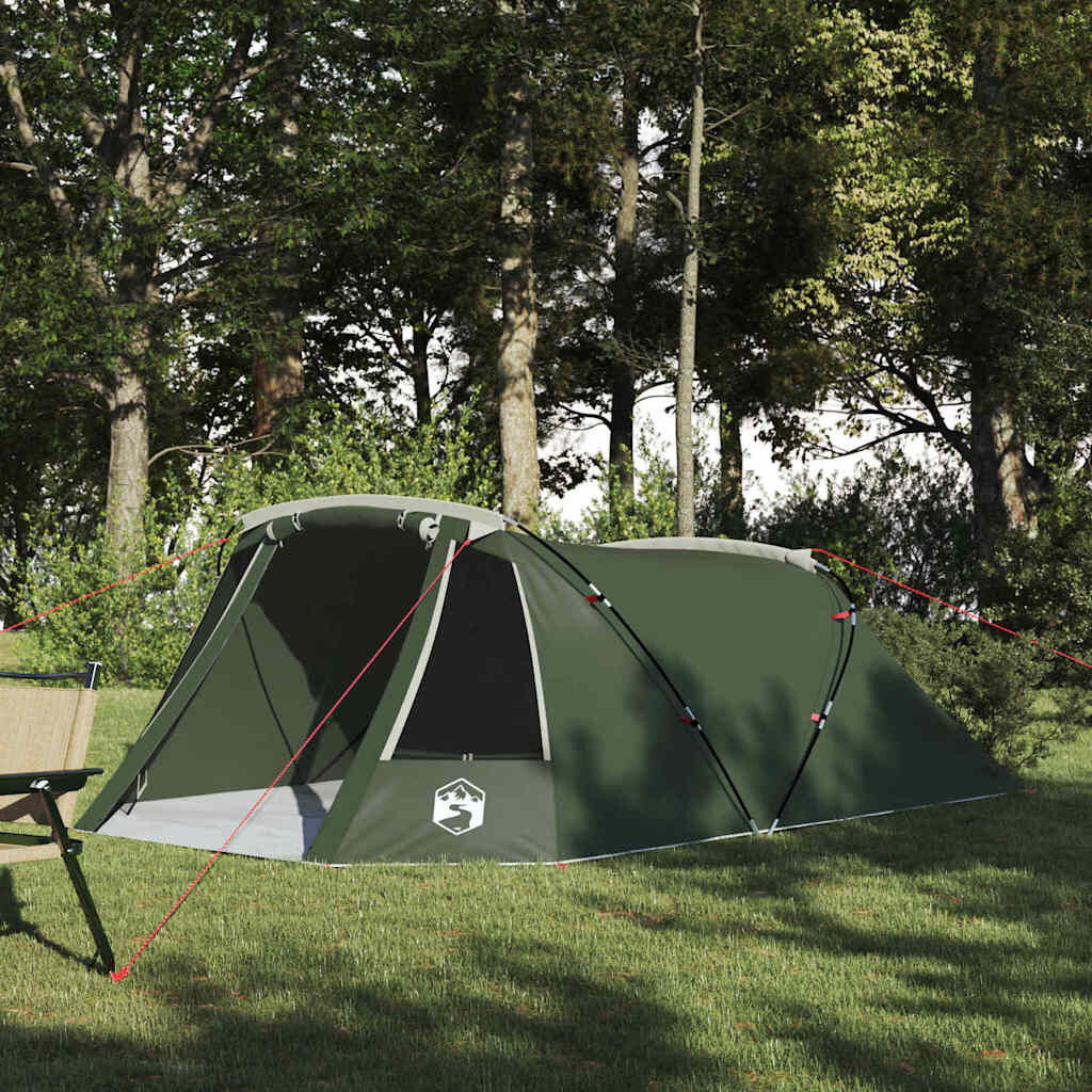 vidaXL Tunnel Tent 3-Person 3-persoons Groen en Wit