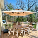 PURPLE LEAF Zweefparasol Rechteckig 270 x 330 cm - Beige - UV-bestendig