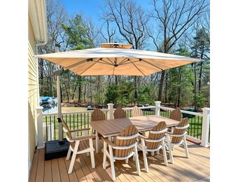 PURPLE LEAF Zweefparasol Rechteckig 270 x 330 cm - Beige - UV-bestendig