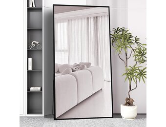AUFHELLEN Full Body Wandspiegel 200 x 100 cm - Zwart Metalen Frame