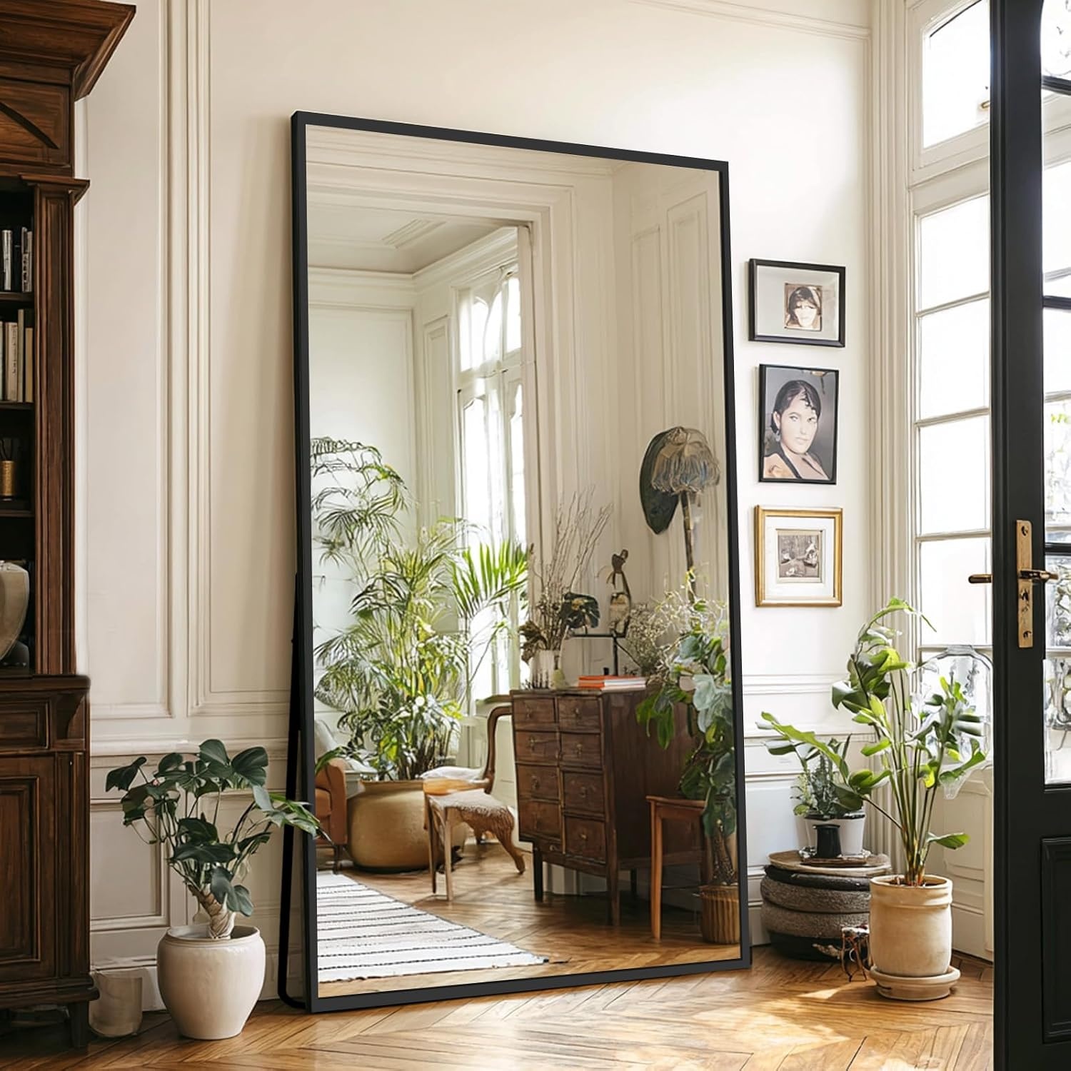 AUFHELLEN Full Body Wandspiegel 200 x 100 cm - Zwart Metalen Frame