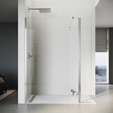 SONNI Inloopdouche 80x200 cm met 30 cm Zwenkbaar Zijpaneel - Zilver