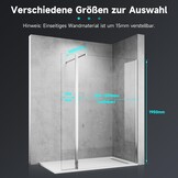 SONNI Inloopdouche 80x200 cm met 30 cm Zwenkbaar Zijpaneel - Zilver