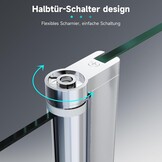 SONNI Inloopdouche 80x200 cm met 30 cm Zwenkbaar Zijpaneel - Zilver