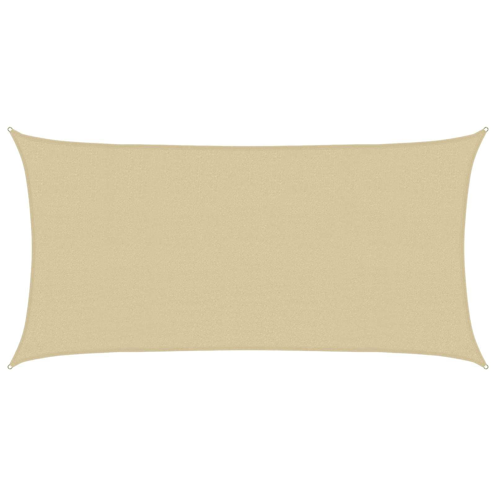 vidaXL Zonneschaduwzeil Rechthoekig 2 x 6 m HDPE Beige