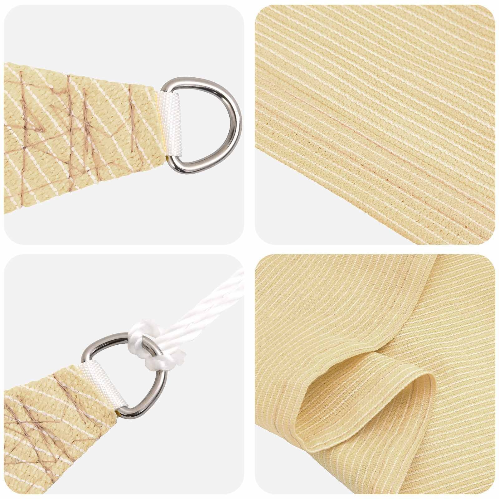 vidaXL Zonneschaduwzeil Rechthoekig 2 x 6 m HDPE Beige