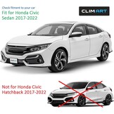 CLIM ART Windgeleiders voor Honda Civic 2017-2022 Sedan - 4 Stuks - Zwart