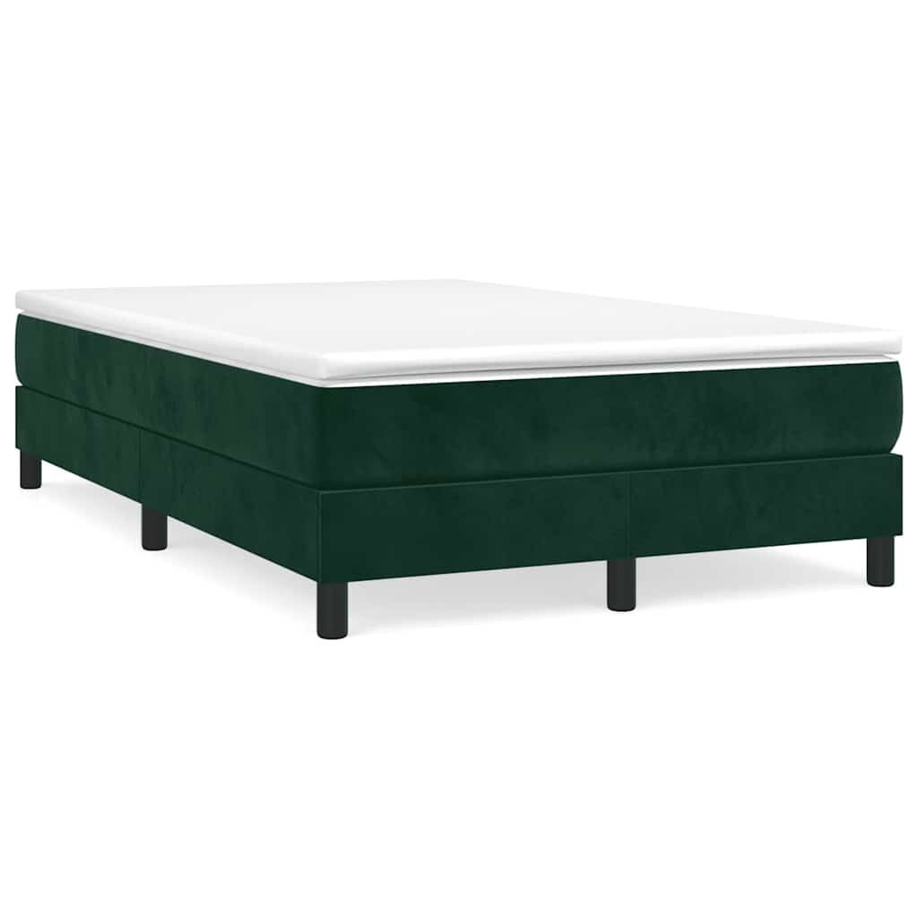 vidaXL Bedframe zonder matras 120x200 cm fluweel donkergroen