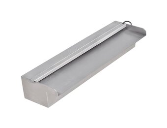 vidaXL Zwembadwaterval met LED's rechthoekig 45 cm roestvrij staal