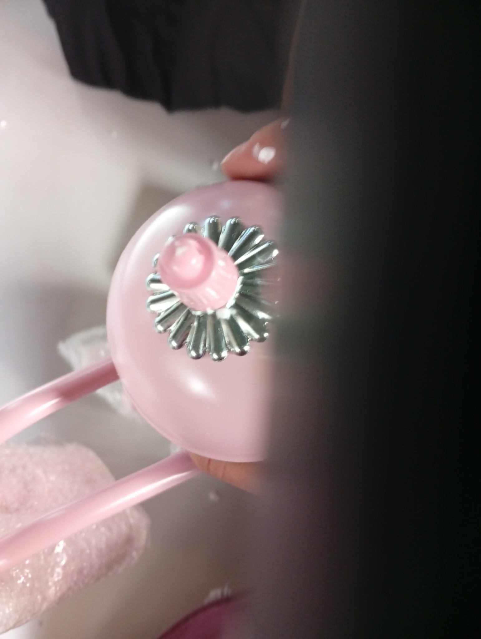 vidaXL Kroonluchter met kralen rond 3xE14 roze