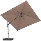 PURPLE LEAF Parasol, aluminium zweefparasol, vierkant, 360 graden rotatie, tuinparasol met zwengel, kantelbaar, UPF 50+, marktparasol, waterdichte zwengelparasol voor tuin, terras