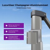 PURPLE LEAF Parasol, aluminium zweefparasol, vierkant, 360 graden rotatie, tuinparasol met zwengel, kantelbaar, UPF 50+, marktparasol, waterdichte zwengelparasol voor tuin, terras