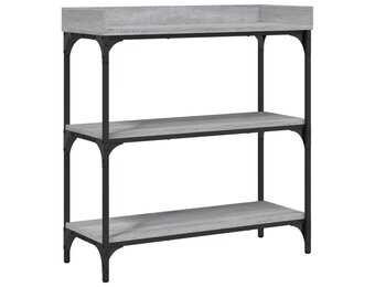 vidaXL Wandtafel met schappen 75x30x80 cm grijs sonoma eikenkleurig