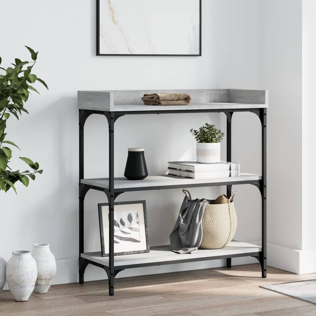 vidaXL Wandtafel met schappen 75x30x80 cm grijs sonoma eikenkleurig