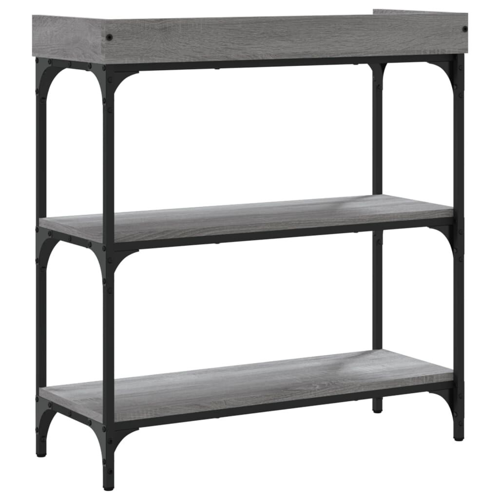vidaXL Wandtafel met schappen 75x30x80 cm grijs sonoma eikenkleurig