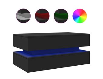 vidaXL Salontafel met LED-verlichting 90x50x40 cm zwart