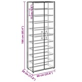 vidaXL Schoenenkast 60x30x166 cm Grijs - 34% Korting!