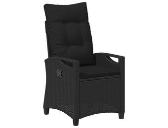 vidaXL Verstelbare tuinstoel Zwart 56 x 60 x 112 cm poly rattan