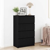 vidaXL Dressoir 60x35x98,5 cm spaanplaat zwart eikenkleurig