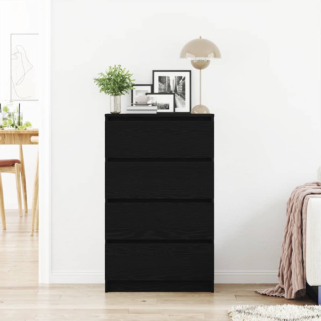 vidaXL Dressoir 60x35x98,5 cm spaanplaat zwart eikenkleurig