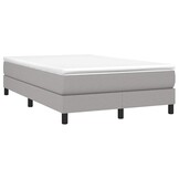 vidaXL Boxspring bed 120x200 cm stof lichtgrijs