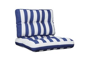 vidaXL Palletkussens Set: 2 Stuks Gestreept Wit & Blauw - 33% Korting!