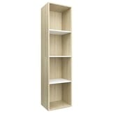 Boekenkast / TV-meubel Hout Wit & Eiken 36x30x143cm - 33% Korting
