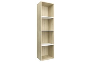 Boekenkast / TV-meubel Hout Wit & Eiken 36x30x143cm - 33% Korting