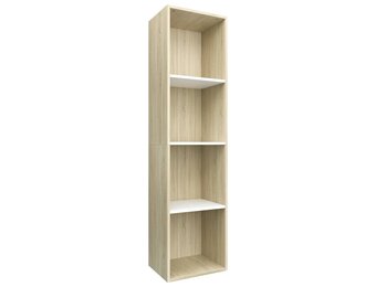 Boekenkast / TV-meubel Hout Wit & Eiken 36x30x143cm - 33% Korting