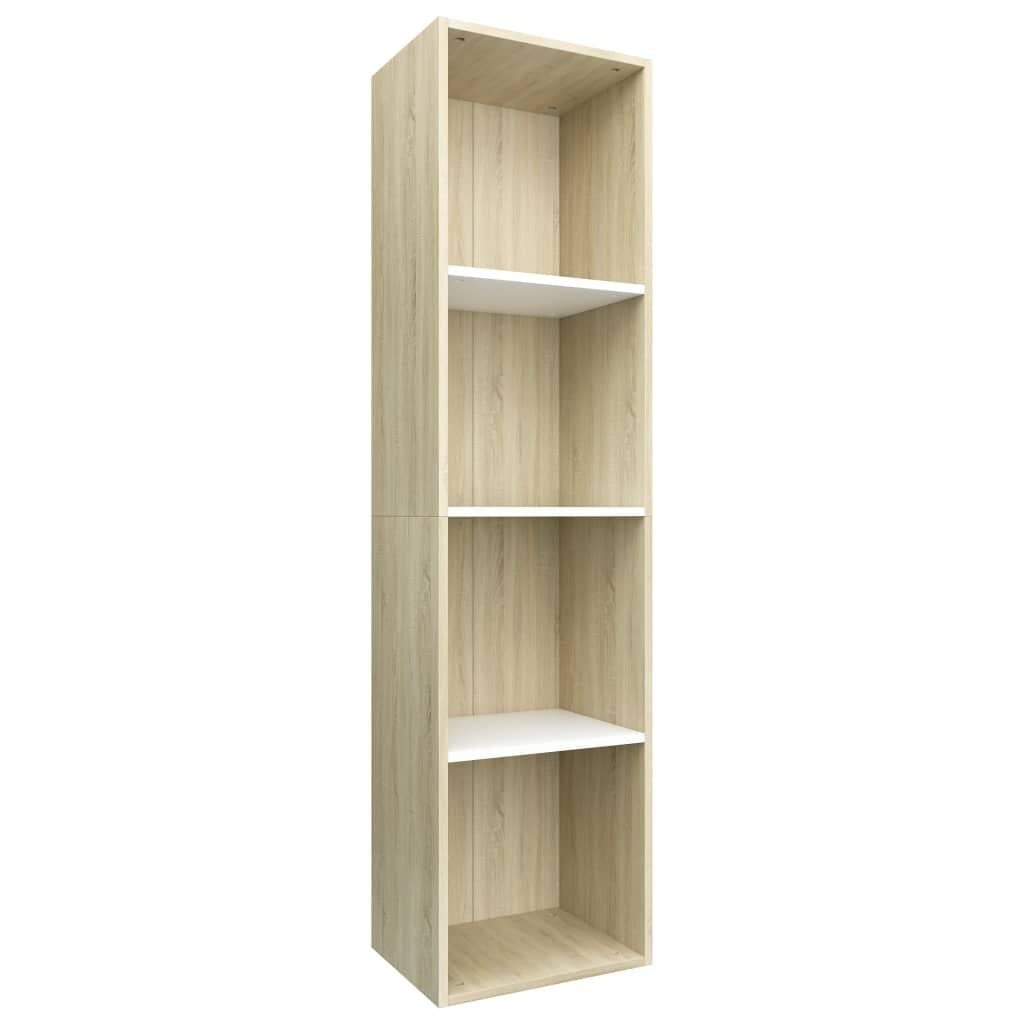 Boekenkast / TV-meubel Hout Wit & Eiken 36x30x143cm - 33% Korting