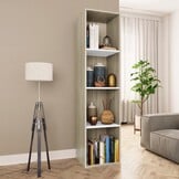Boekenkast / TV-meubel Hout Wit & Eiken 36x30x143cm - 33% Korting