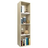 Boekenkast / TV-meubel Hout Wit & Eiken 36x30x143cm - 33% Korting