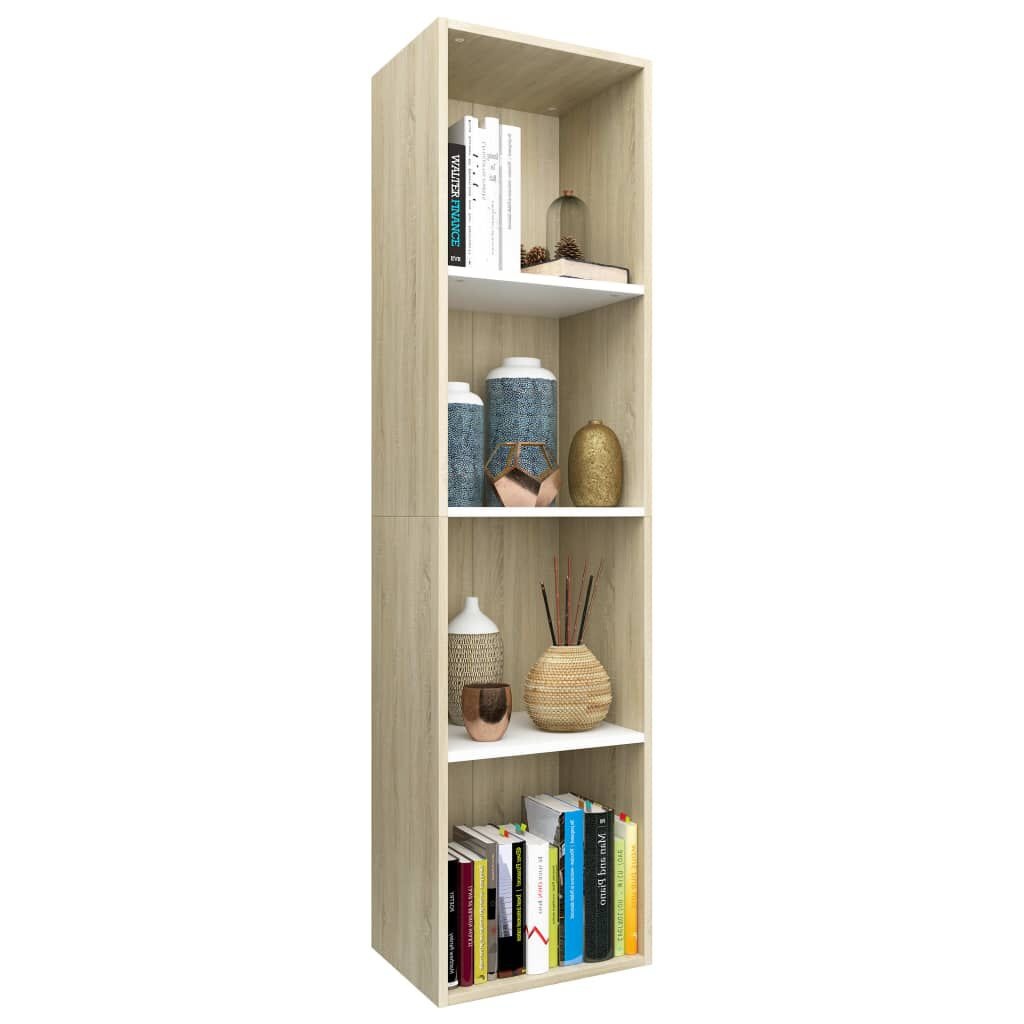 Boekenkast / TV-meubel Hout Wit & Eiken 36x30x143cm - 33% Korting