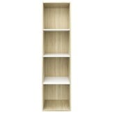 Boekenkast / TV-meubel Hout Wit & Eiken 36x30x143cm - 33% Korting
