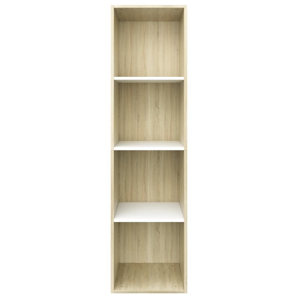 Boekenkast / TV-meubel Hout Wit & Eiken 36x30x143cm - 33% Korting