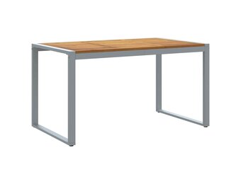 Tuintafel Massief Acaciahout & Metaal - 140x80x75 cm - 54% Korting